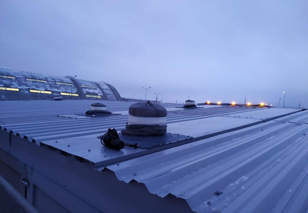 крыша модульного здания с вентиляцией